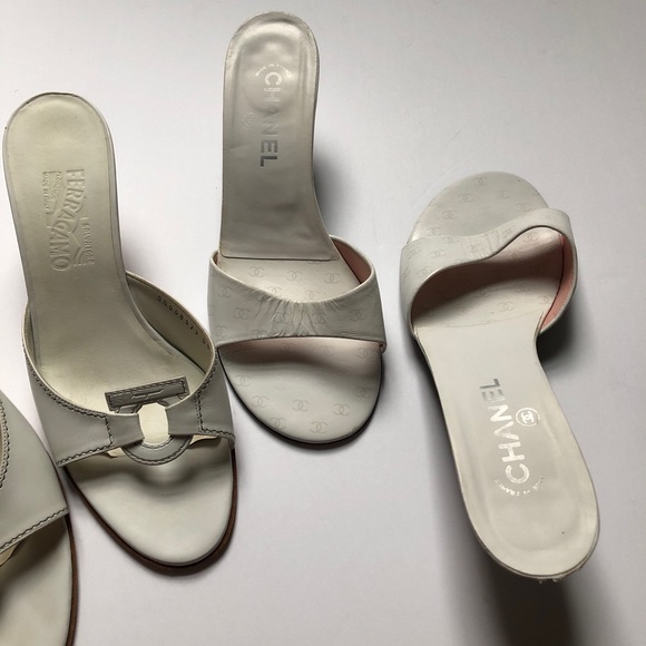 ✨RARE✨ Chanel White Monogram Kitten Heels - Picture 2 of 8